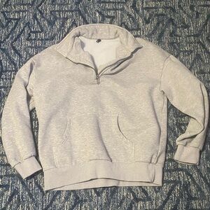 Trendy Queen size medium Gray Quarter-Zip Sweatshirt